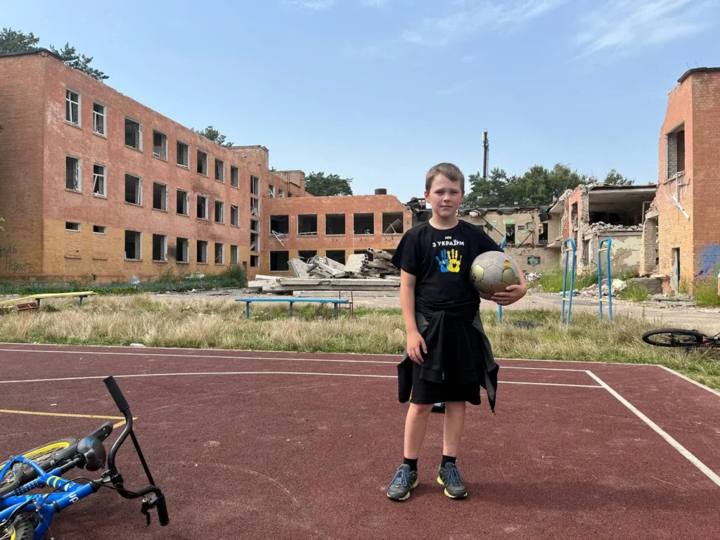 Destroyed school No. 21 in Chernihiv